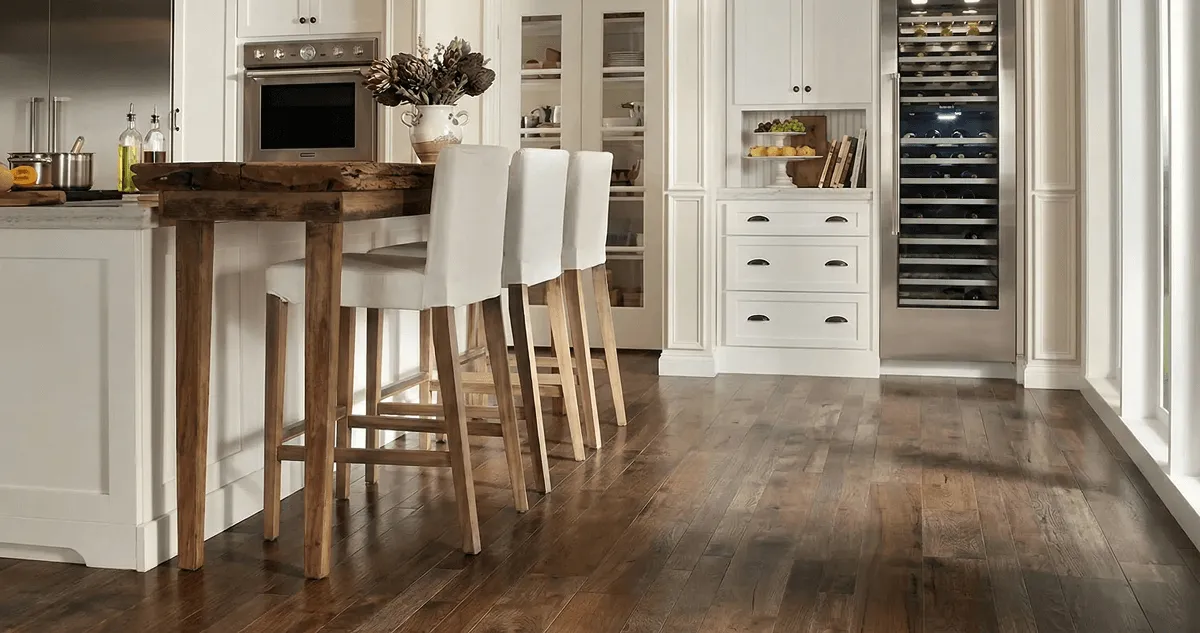 Professionally installed and refinished hardwood flooring in a residential home, showcasing smooth finish and natural wood tones in Shreveport, LA